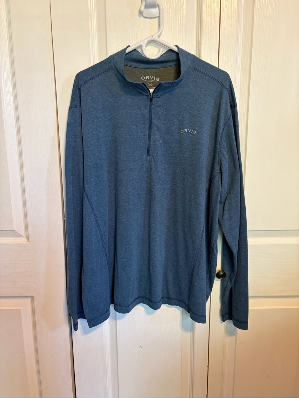 Orvis Men's Heather Navy Quarter-Zip Pullover